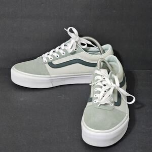 Size 10 - VANS Ward Platform - Color Block Light Green - Womens